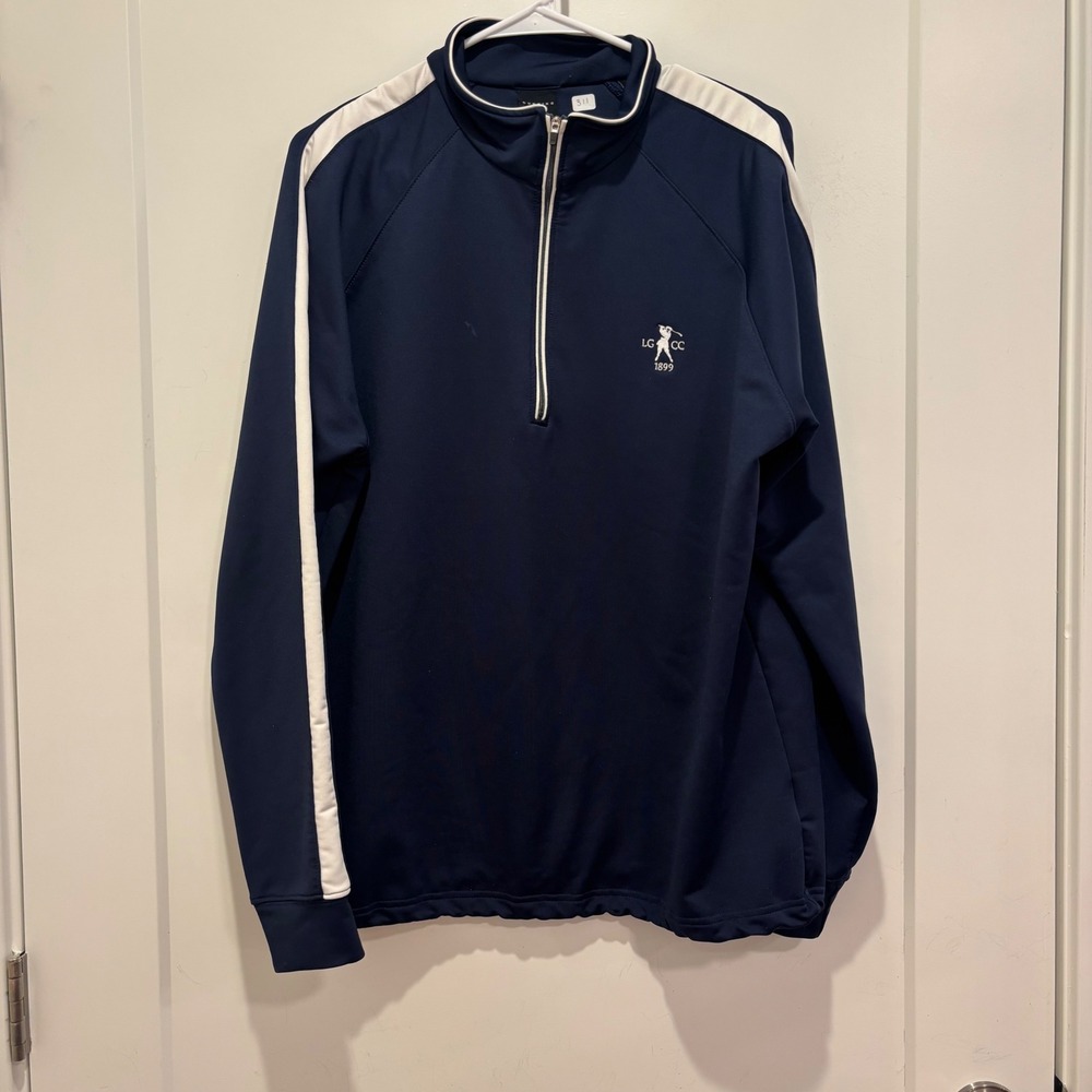 Dunning Mens XL Navy Blue LGCC 1899 Golf 1/4 Zip Pullover Sweatshirt Canada